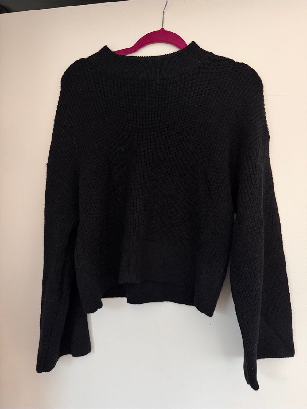 Cupshe Black Crewneck Knit Sweater